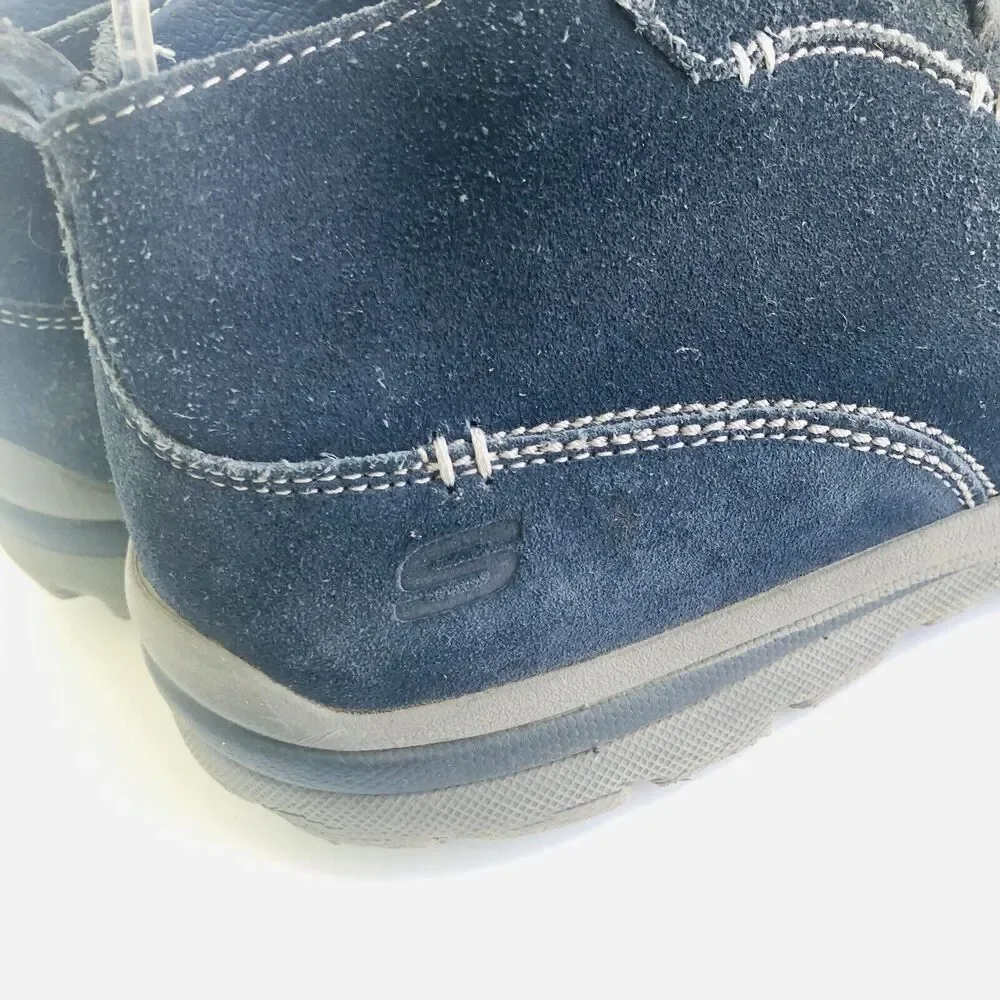 Skechers Navy Blue Leather Casual Lace Up Chukka Ankle Boots Shoes Men's 12